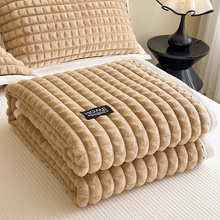 跨境电商外贸新款毛毯金貂绒毛毯剪格多功能毛毯盖毯家用可批发