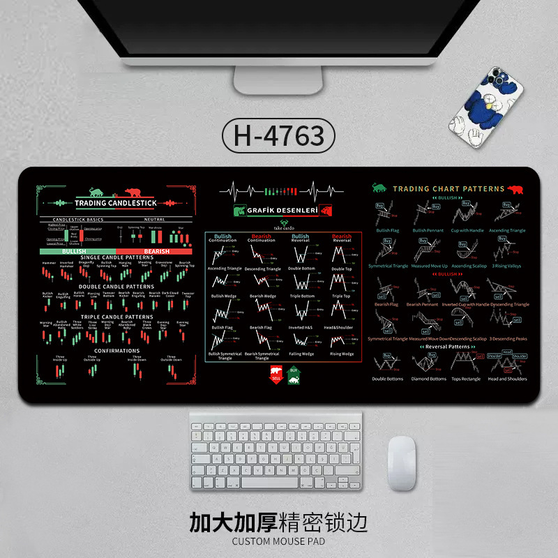 プロジェクトマネージャーマウスパッド株価チャートデスクパッド特大オフィス厚みのある滑り止めと汚れ防止ゲームマウスパッド|undefined