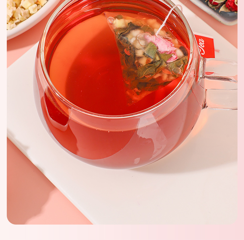 Apple Rose Lotus Leaf Tea Bag Blend with Mulberry Cassia Seed 5g Filter Bags Sugar Free Herbal Tea preparation
