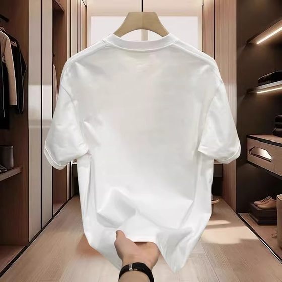 High-end American-style Heavy-weight Pure Cotton Short-sleeved T-shirt Men's Instagram Popular Brand Street Loose Top Clothes T-shirt Men's Summer