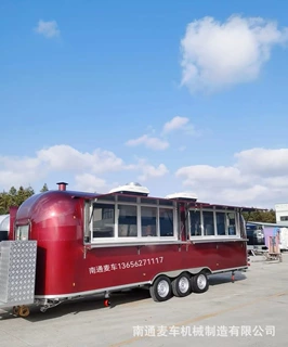新款移动网红不锈钢餐车适合做各种小吃房车超市疫情卡点