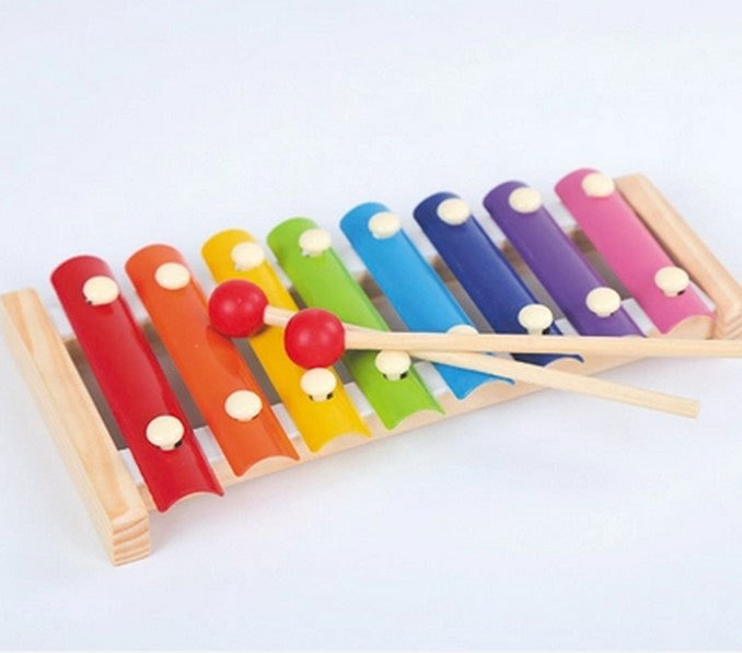 Cross-border wooden toy for infants and toddlers, eight-tone percussion instrument, early education, parent-child interaction, percussion music instrument