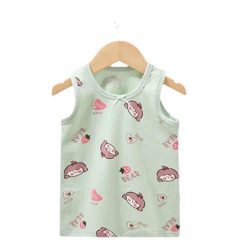 Baby Girl's Small Strap Tank Top, Children's V-Neck Undershirt, Pure Cotton Summer Thin Base Layer Baby Top, Toddler Clothing Wholesale