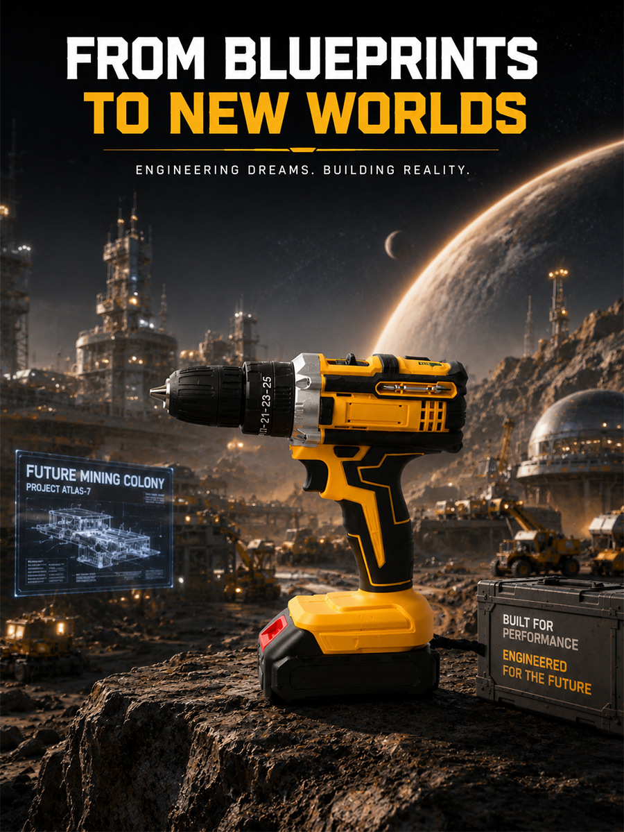 21V Cordless Lithium Impact Drill Handheld Electric Drill Dual Speed Charging Drill Pistol Grip Drill Electric Screwdriver Drill Set