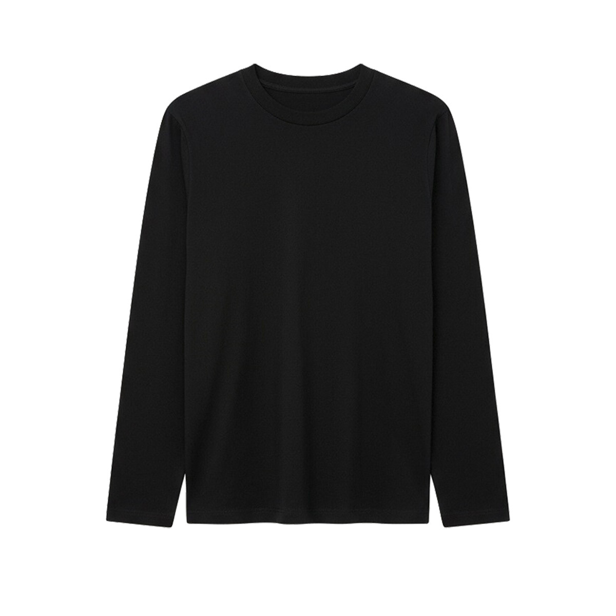 ETAI ropa de hombre primavera y otoño camiseta de algodón de manga larga hombre cuello redondo simple chaqueta suelta cuello redondo camiseta de color sólido