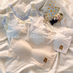 夏季女童發育期少女內衣冰絲無痕初中高中學生運動背心三階段文胸