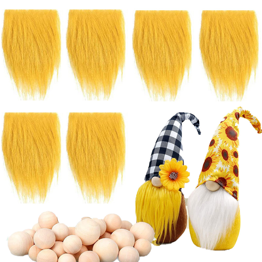 Yellow (6 yellow beards + 6 round wooden balls)