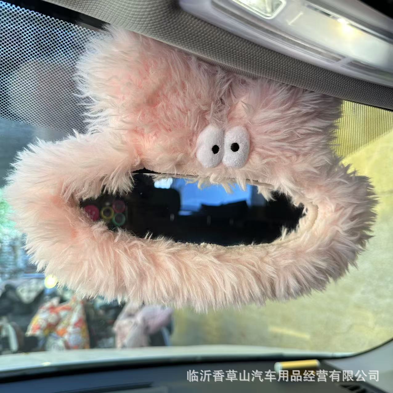 Cubierta de espejo retrovisor de automóvil transfronterizo dibujos animados creativos lindos cubierta de espejo retrovisor de peluche accesorios de automóvil mujeres image 5