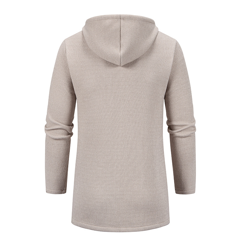(Cross-border trading), long knitted hoody for boys, sweater, trench coat, cardigan, Amazon, mid-length, plus size 5