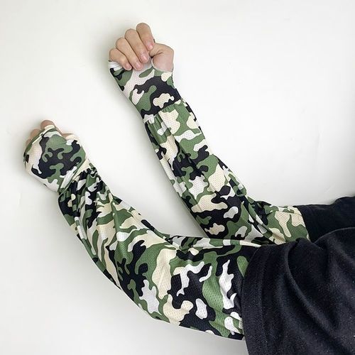 Camouflage Ice Sleeves Men's Large Loose Sun Protection Sleeves Summer UV Protection Outdoor Fishing Cycling Driving Arm Guards