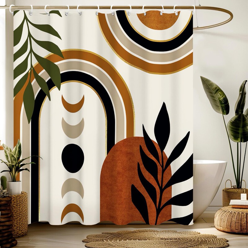 Bathroom Partition Shower Curtain Boho Modern Waterproof Unique Artistic Boho Chic Printed Design Bathroom Partition Shower Curtain Boho Modern Waterproof Unique Artistic Boho Chic Printed Design