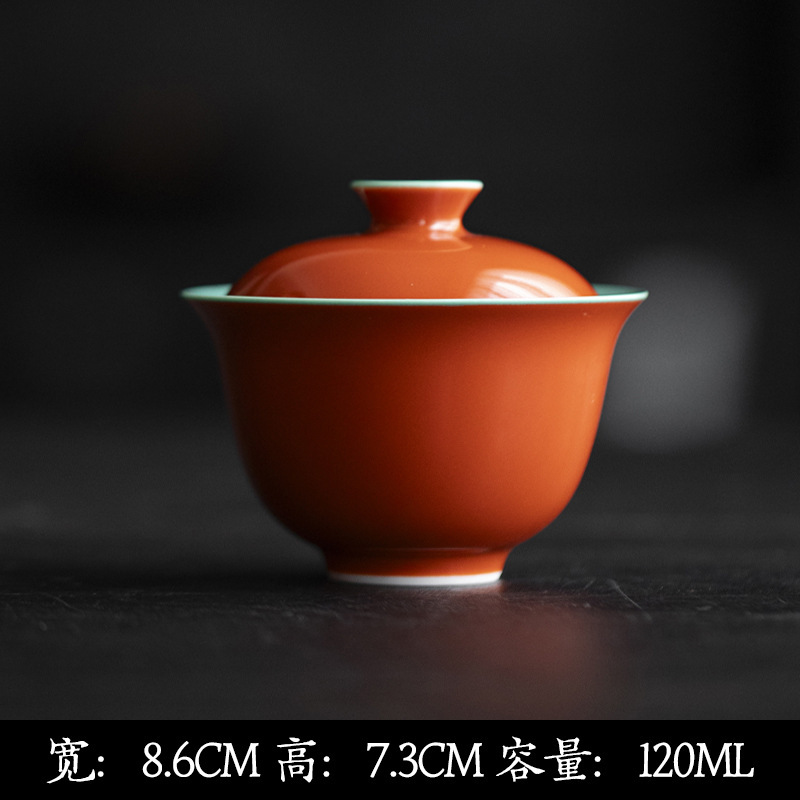 墨己故宫红内釉松石绿功夫茶具陶瓷盖碗茶壶茶杯壶承茶道配件合集|undefined