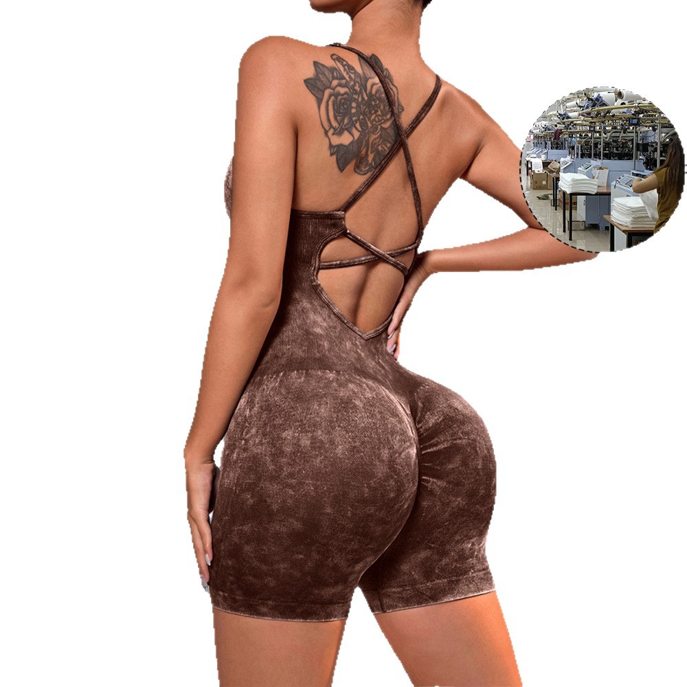 Uniforme de yoga de cadera de melocotón sexy sin costuras europeo y americano
