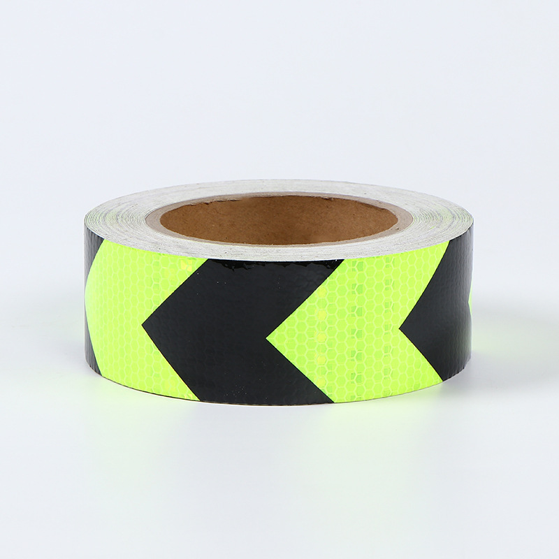黑黄车库地贴警示胶带箭头反光贴条道路交通安全夜间警示防撞标