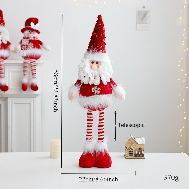 新しいサンタクロース雪だるま格納式人形ニットぬいぐるみ立ち人形クリスマス装飾装飾品|undefined