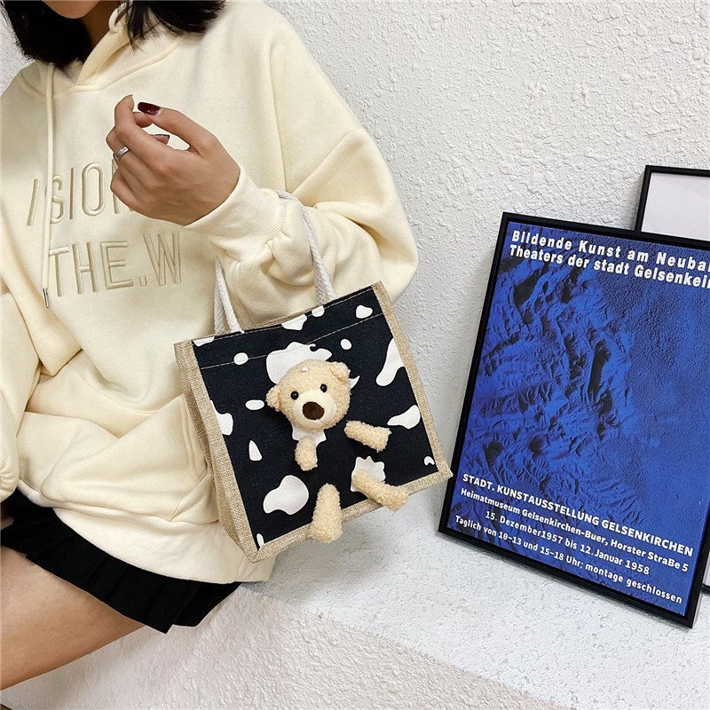 2020 ins invierno lindo oso japonés bolso de mujer estudiante de dibujos animados todo partido modelo de leche portátil estilo de moda