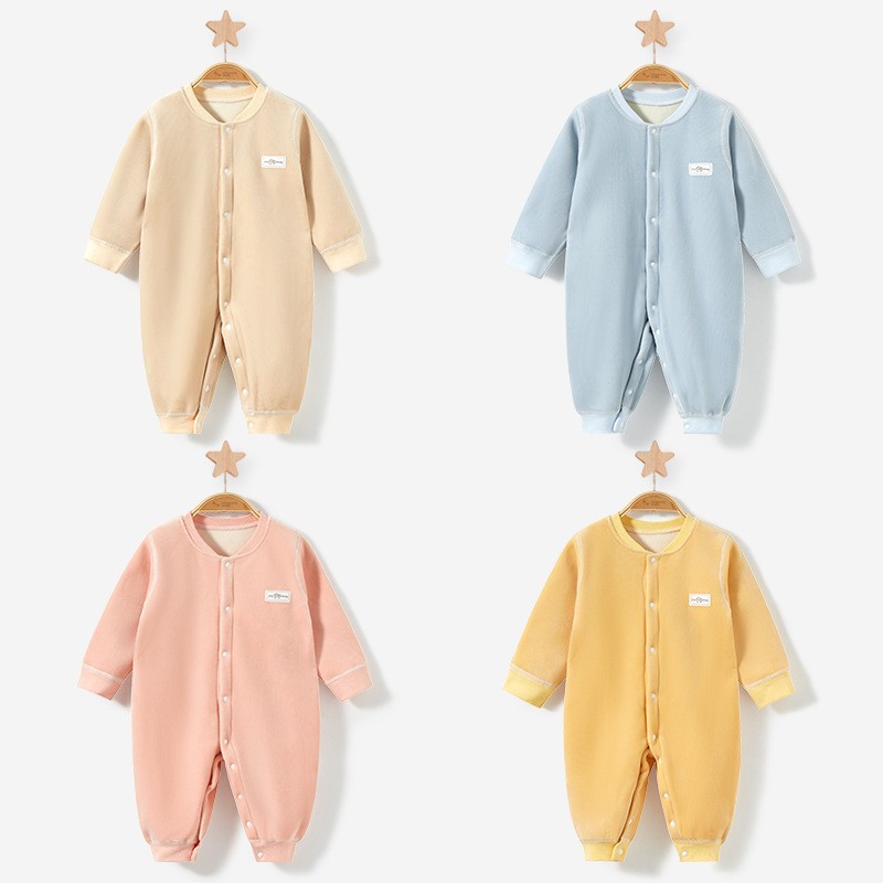 Baby overcoat otoño y invierno ropa recién nacida para hombres y mujeres gruesa y terciopelo para niños pequeños para mantenerse cálidos fuera de la ropa de invierno de bebé image 1