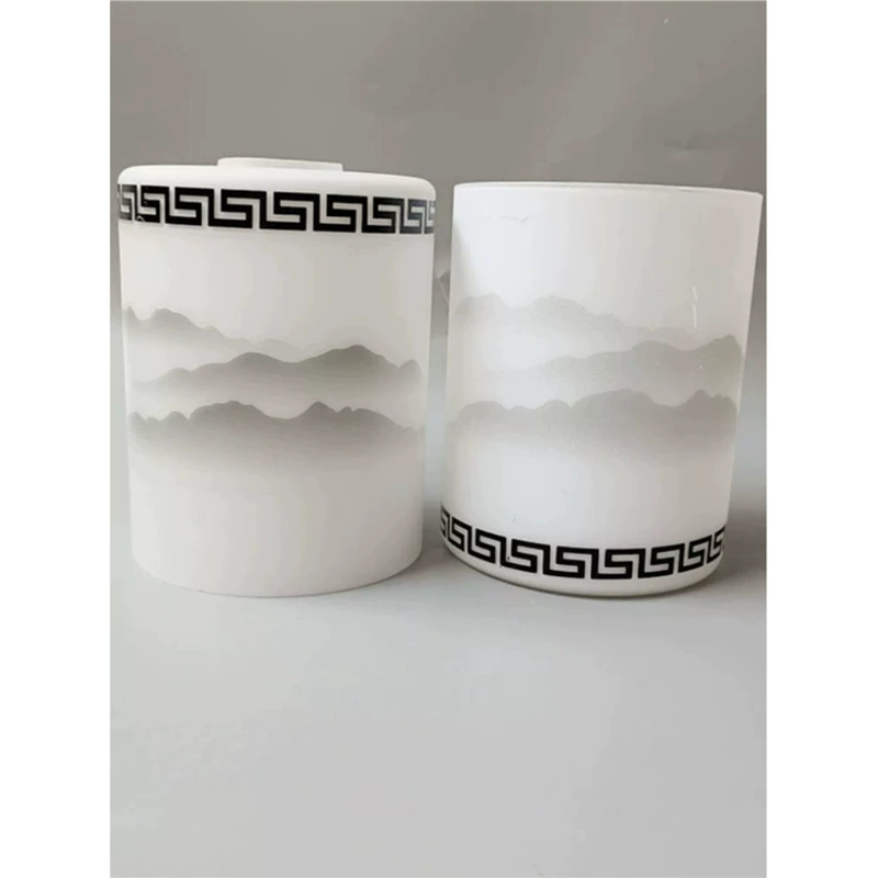 Аксессуары для ламп, новый китайский стиль, прямое стекло, матовая пейзажная живопись, абажур с узором «Великая стена», люстра, настенный светильник, круглый абажур