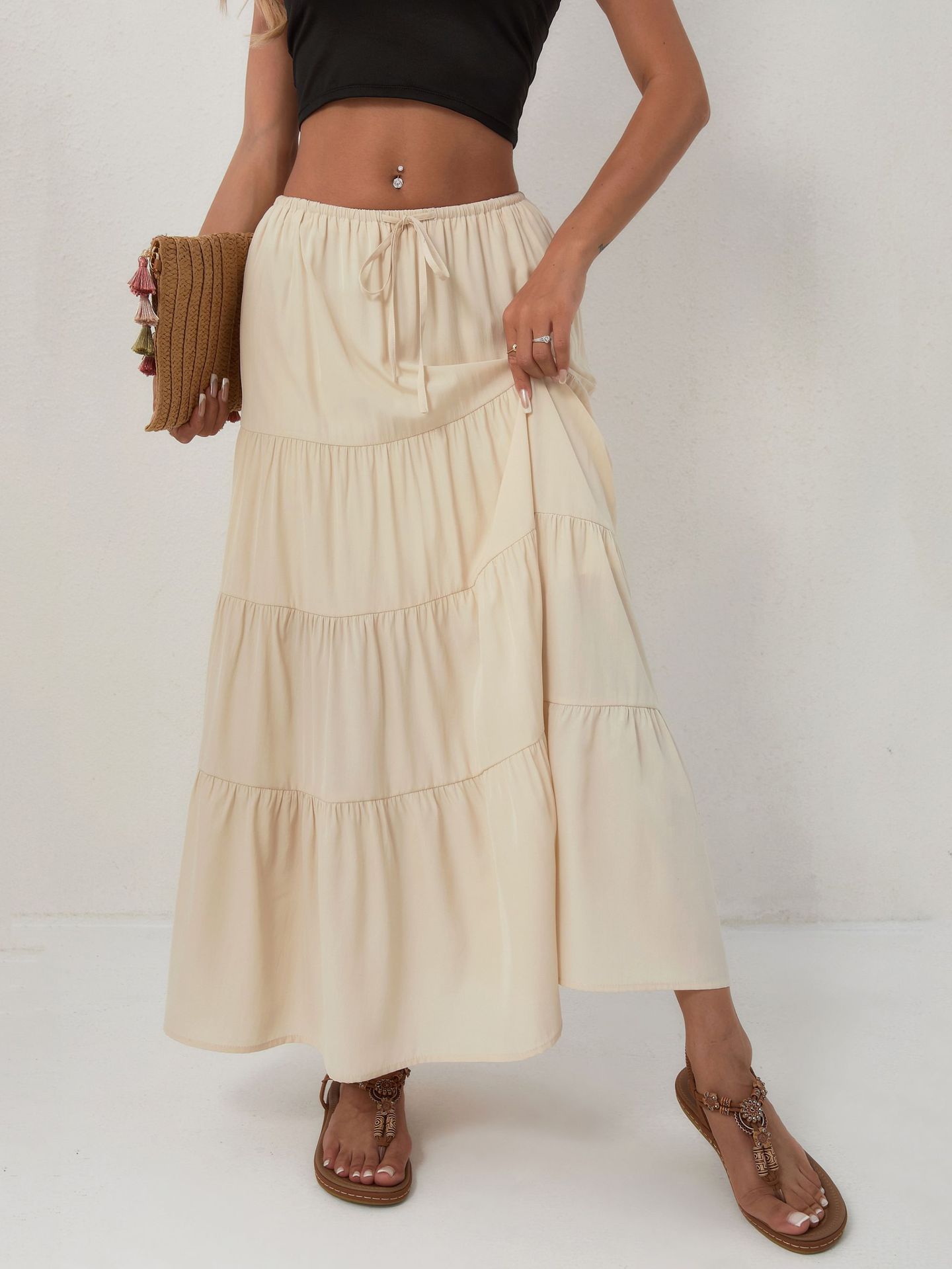 Women's A-Line Skirt Casual Simple Style Solid Color Maxi Long Dress Casual Daily display picture 15