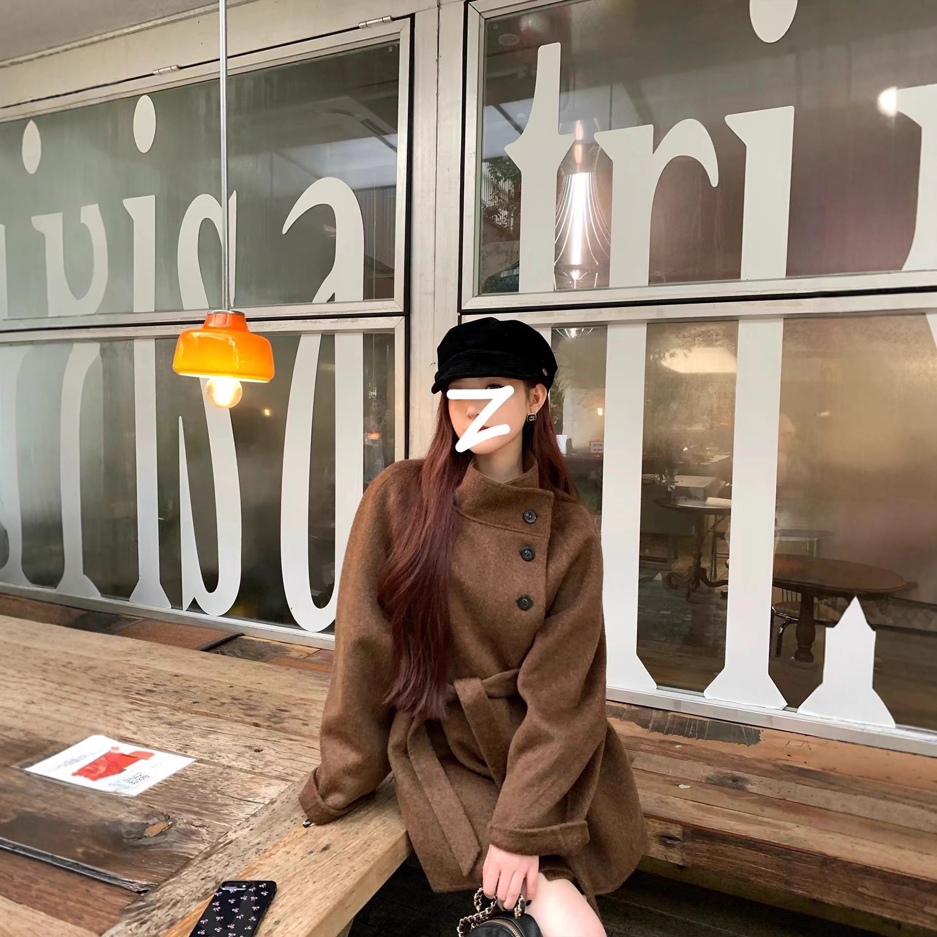 Stand Collar Short Double-Sided Wool Outwear for Women 2025 Autumn and Winter Small Brown High-End Retro Style Woolen Outwear