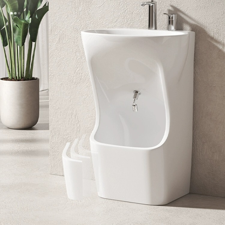 New Model Middle Eastern Floor-Standing Foot Wash Basin, Compact Integrated Ceramic Basin for Washing Face, Hands, and Feet