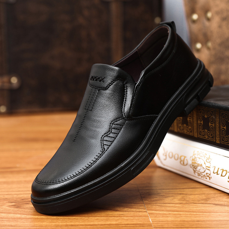 Foreign Trade Men's Shoes, Korean Style Casual Men's Leather Shoes, Lightweight, Comfortable, Simple, Soft-Soled, Slip-On Loafers, Flat-Soled Foreign Trade Men's Shoes, Korean Style Casual Men's Leather Shoes, Lightweight, Comfortable, Simple, Soft-Soled, Slip-On Loafers, Flat-Soled