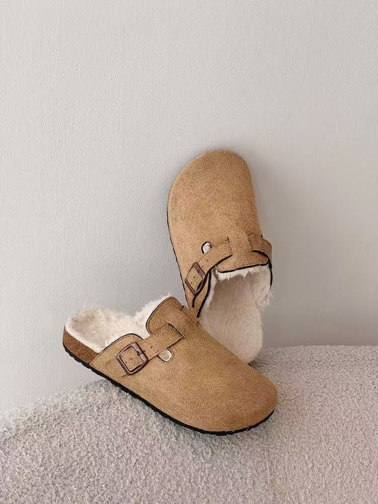 2025 nuevo tipo de vestir con una sola gruesa Bocken de otoño y invierno más algodón de peluche Bocken zapatos de cabeza de bolso de mujer con una sola suave image 8