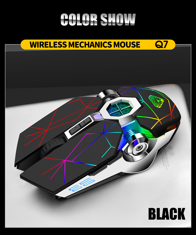 Emperor Leopard Q7 Wireless Charging Gaming Silent with Light Emitting Water Cooled Mechanical Mouse_voghion.com
