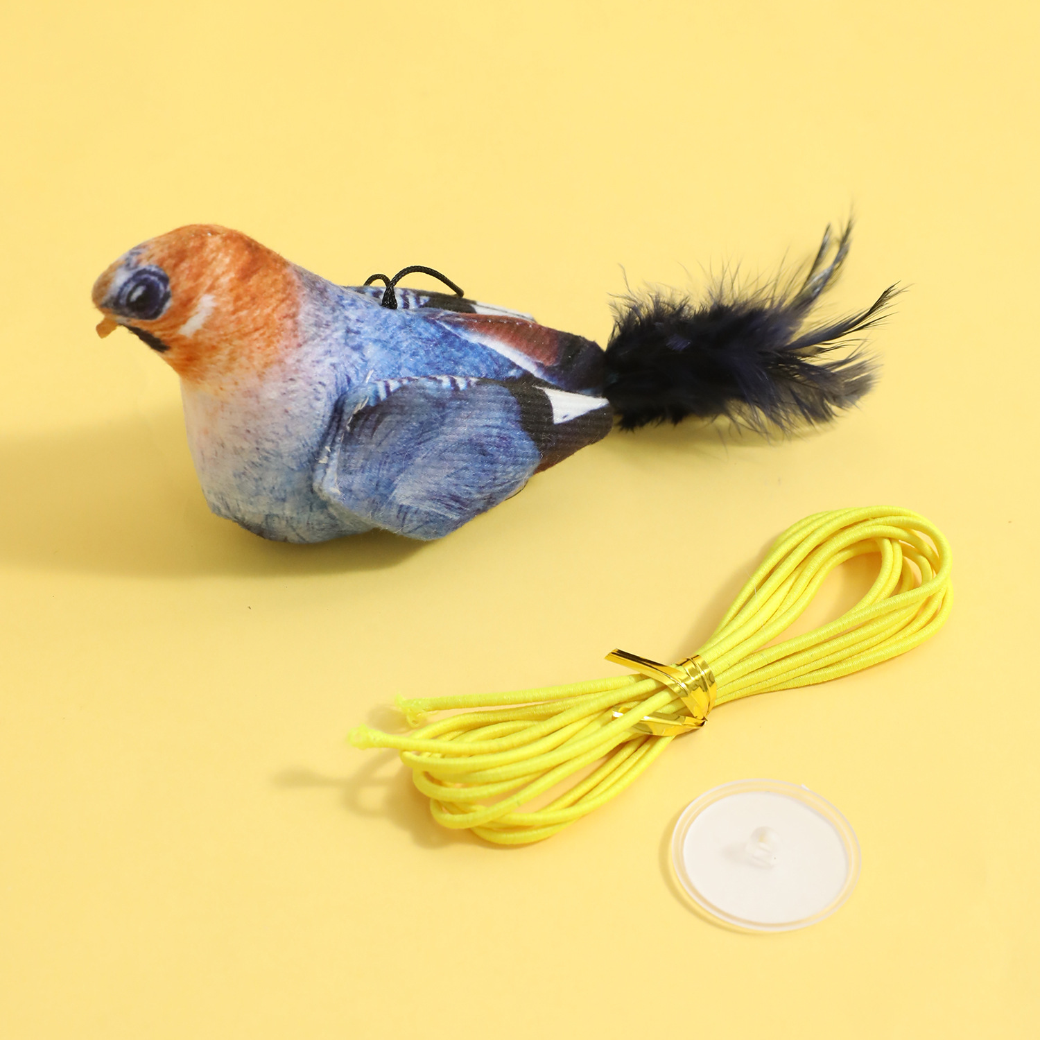 Z spot al por mayor cordón ventosa electrónica biónica sonido juguete de peluche pájaro gato auto-hola juguete