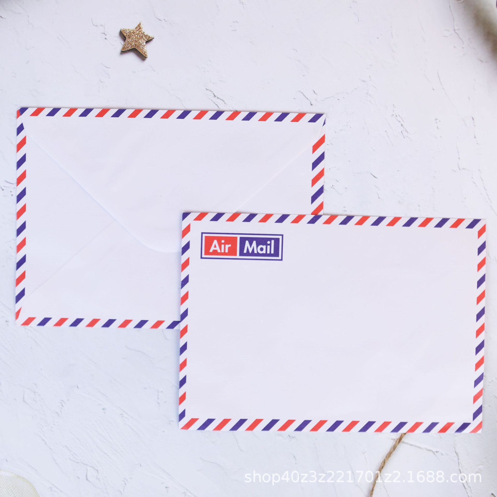 Phong bì Amazon phong cách retro phương Tây, phong bì mời hàng không đơn giản màu trắng quốc tế, phong bì thư tự dính retro