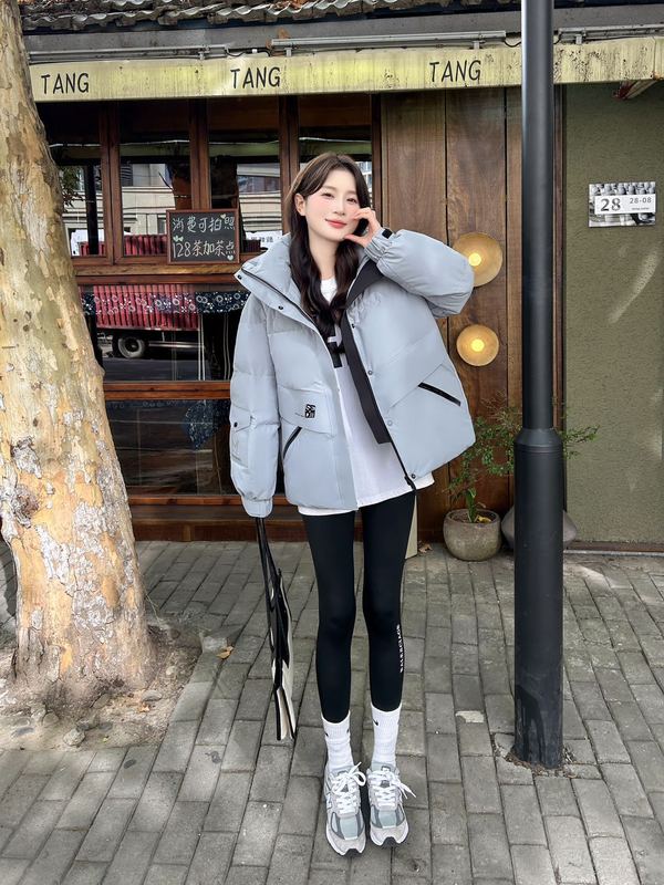 工装鹅绒羽绒服2025年冬新款加厚保暖背带式派克羽绒服外套短款潮|undefined