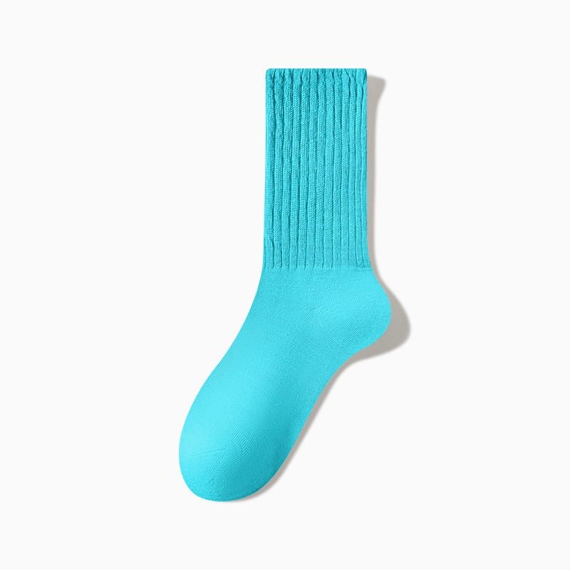 Calcetines para niñas, color sólido de alto valor, calcetines largos de tubo alto de marea callejera de todo fósforo, calcetines japoneses de primavera y verano transpirables y desodorantes