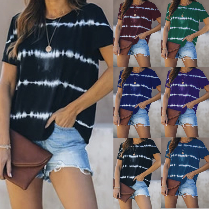 European and American Summer New T-Shirts Wish Export Pattern Tops Printed Casual Round Neck Short-Sleeved Plus Size Women's T-Shirts European and American Summer New T-Shirts Wish Export Pattern Tops Printed Casual Round Neck Short-Sleeved Plus Size Women's T-Shirts