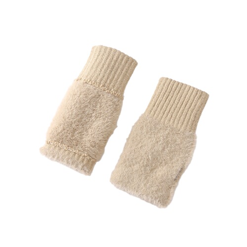Autumn/Winter Korean Version Half-Finger Student Knitted Gloves, Versatile Touch Screen Gloves, Office Writing Cold-Proof Warm Gloves, Finger Leakage Proof