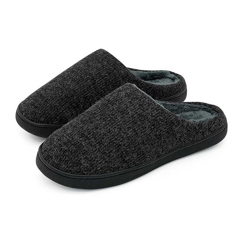 Comfortable Memory Foam Warm Home Indoor and Outdoor Closed-Toe Plush-Lined Slippers