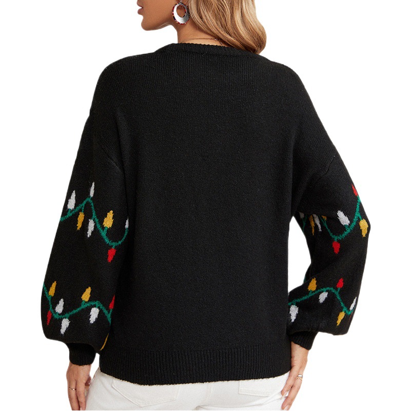 Suéter de navidad transfronterizo ropa de mujer europea y americana amazon popular colorido ligero suéter de navidad suelto image 1