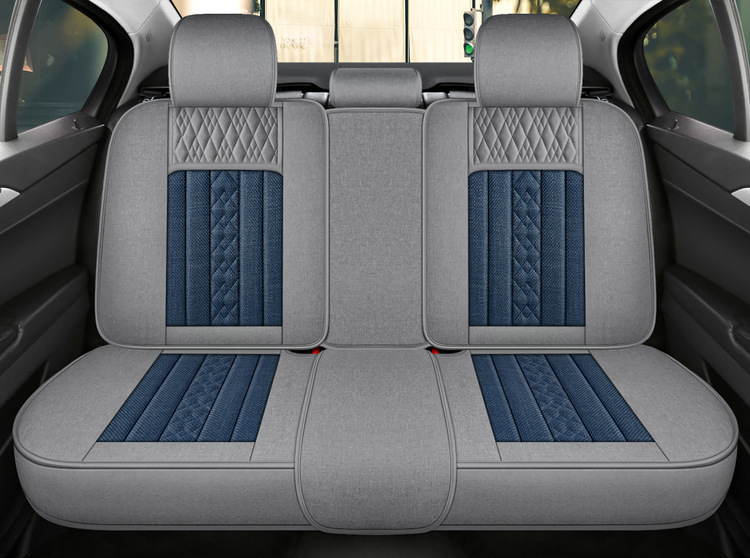 2025 Linen Car Cushion Four Seasons Universal Comfortable Breathable Fully Enclosed Fabric Seat Cover New Five-Seat Special