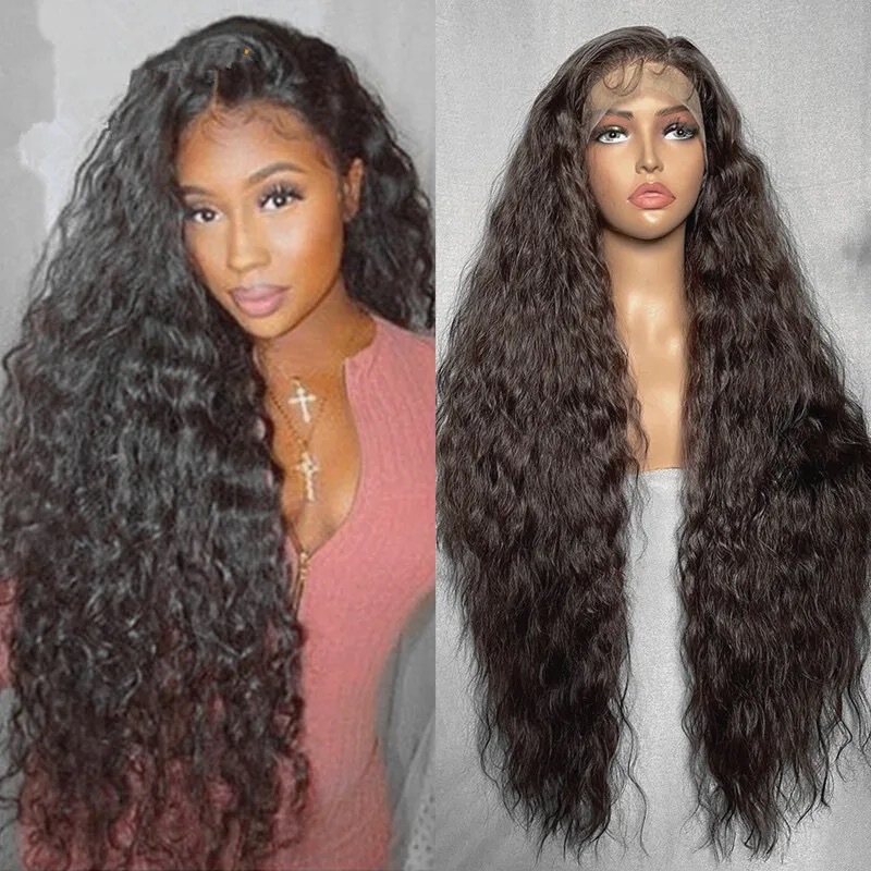 European and American Style Wigs, Lace Front Wigs, Chemical Fiber Full Headgear, Fashionable, Natural and Realistic African Small Curly Long Curly Hair European and American Style Wigs, Lace Front Wigs, Chemical Fiber Full Headgear, Fashionable, Natural and Realistic African Small Curly Long Curly Hair