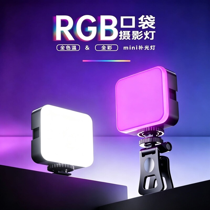 Photography Pocket Light, Mobile Phone Selfie Live Streaming Beauty Clip-On Rgb Ambient Light, Dslr Camera Shooting Fill Light