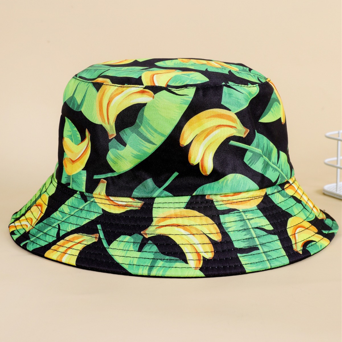 Nuevo creativo impreso fruta patrón pescador sombrero mujer verano al aire libre ocio sol sombrero salvaje cuenca sombrero
