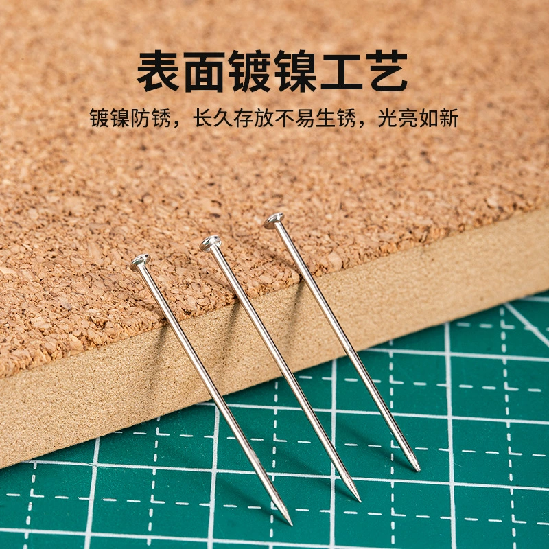 Deli 0016/0019 large head pin 3#/2# metal standing pin fixed pin small size straight pin office supplies