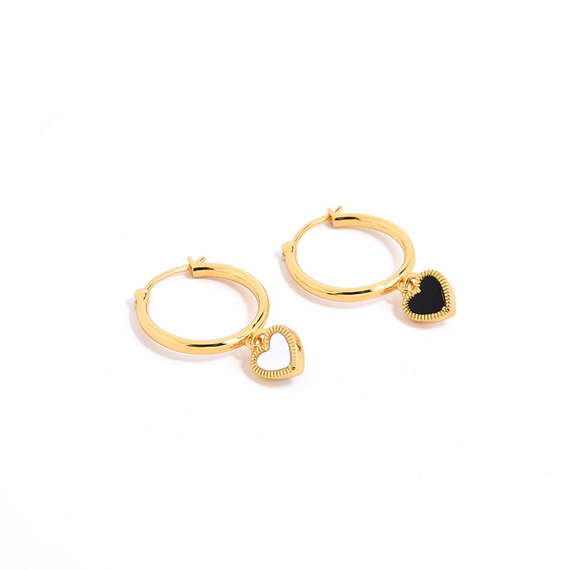 4g Weight 925 Sterling Silver Ear Needle Material Agate, Shell Inlay Material Ear Studs Classification 1 Pair Quantity Holiday, Daily Occasion 925 Sterling Silver Material Heart Shape Pattern Women's Gender Inlay Design Sweet, Simple Style Style 1 Pair 925 Sterling Silver Agate Shell Heart Shape Ear Studs 13