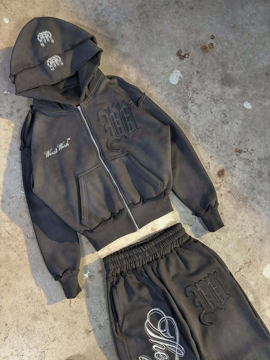Unbranded Y2K Streetwear Set 2-Piece Black