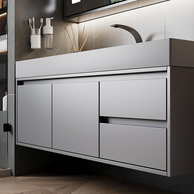 Luz de lujo inteligente gabinete de baño combinación traje de baño Baño lavabo roca integrado lavabo espejo gabinete