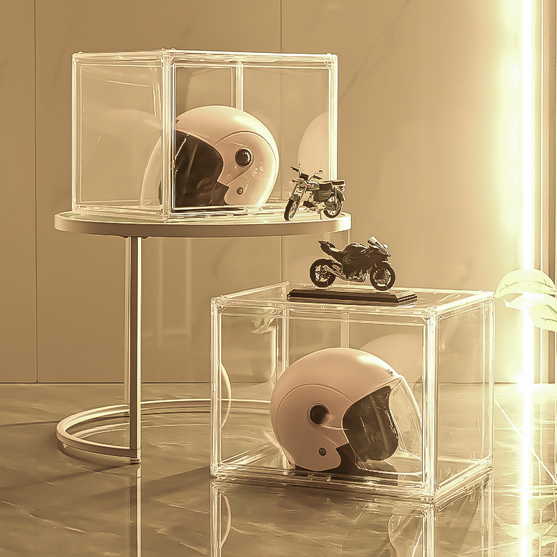 头盔收纳架子摩托车帽子柜家用放置架展示盒头盔摆放架落地收纳架