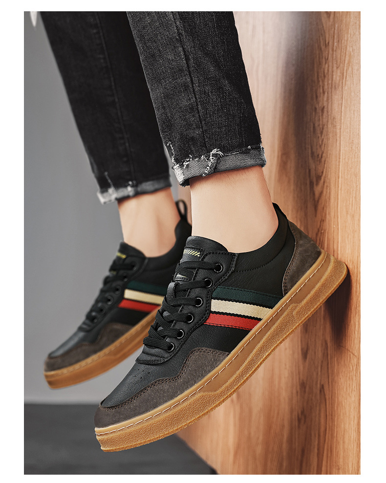 Herbst koreanische Mode lässige Turnschuhe neue Herren All-Match-Leder weichen Boden weiße Schuhe trendige Schuhe_voghion.com