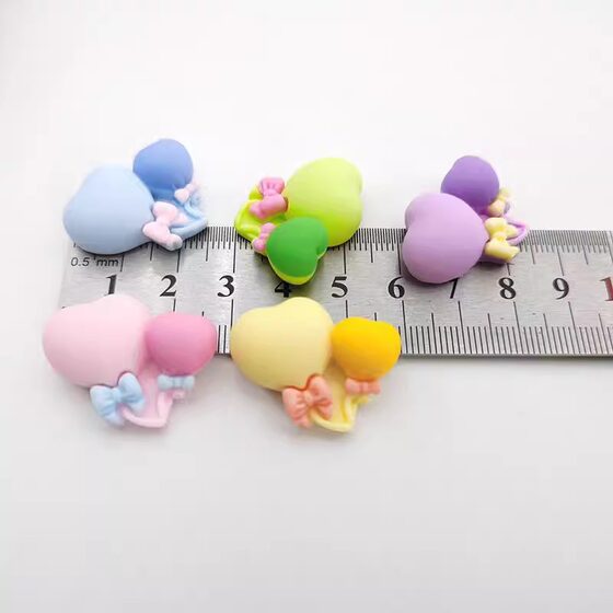Color love balloon double color resin patch diy phone case cream gel hair clip cord material
