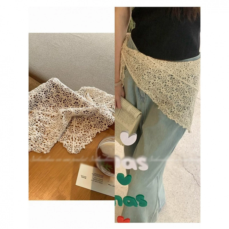 Retro curtain, knitted lace cloak, scarf