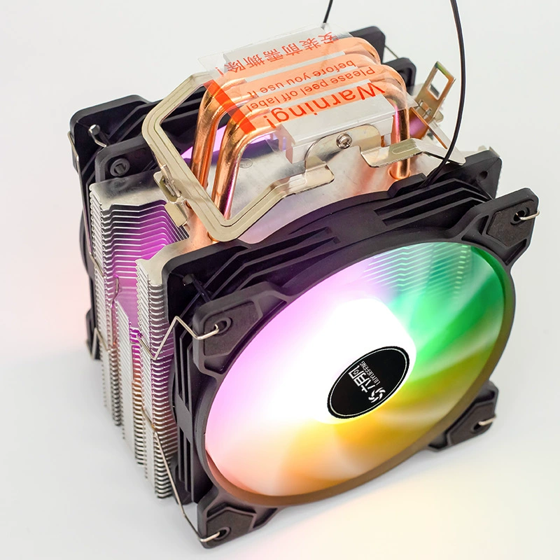 六月风 Four-copper tube computer 12th generation cpu radiator 1155 desktop luminous am4 heat pipe air cooling silent fan