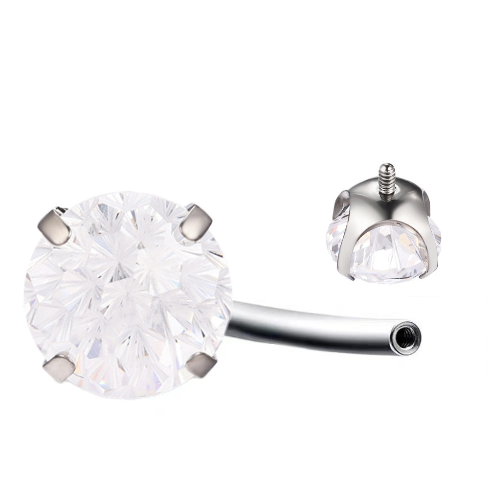 16G labret stud size and finish detail
